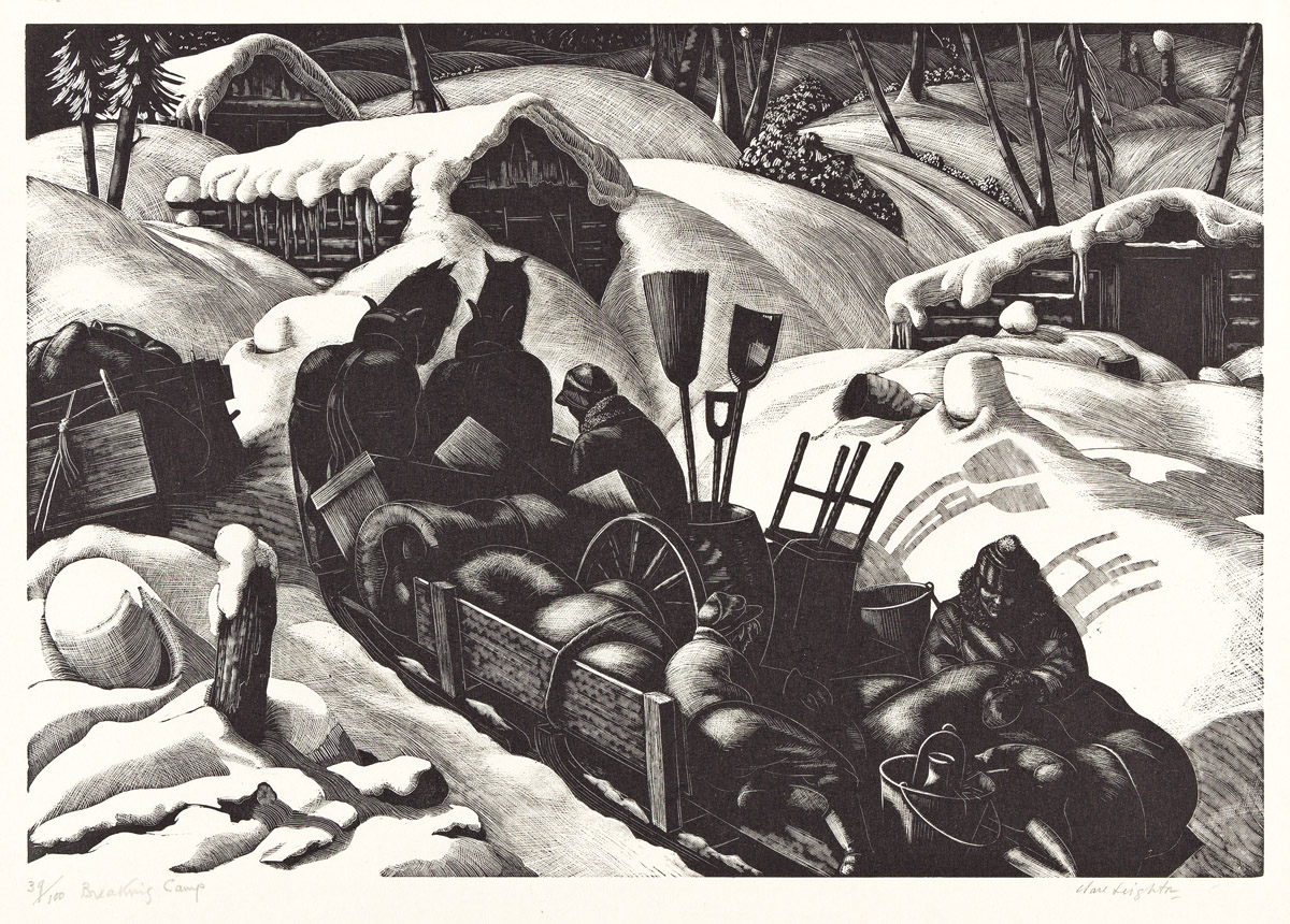 Leighton, Clare (1898-1989) VI: Breaking Camp, from the Lumber Camp Series.